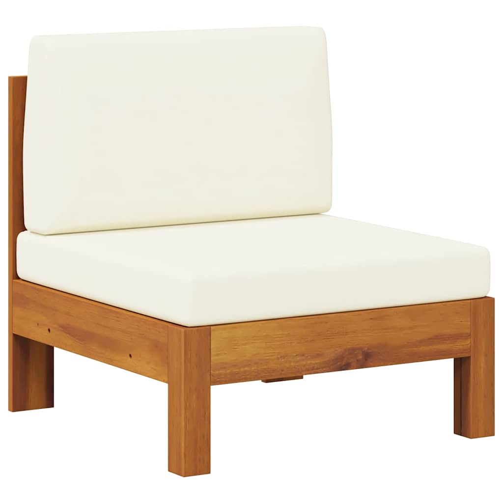 Thumbnail - vidaXL Mittelsofa mit Cremeweißen Kissen Massivholz Akazie