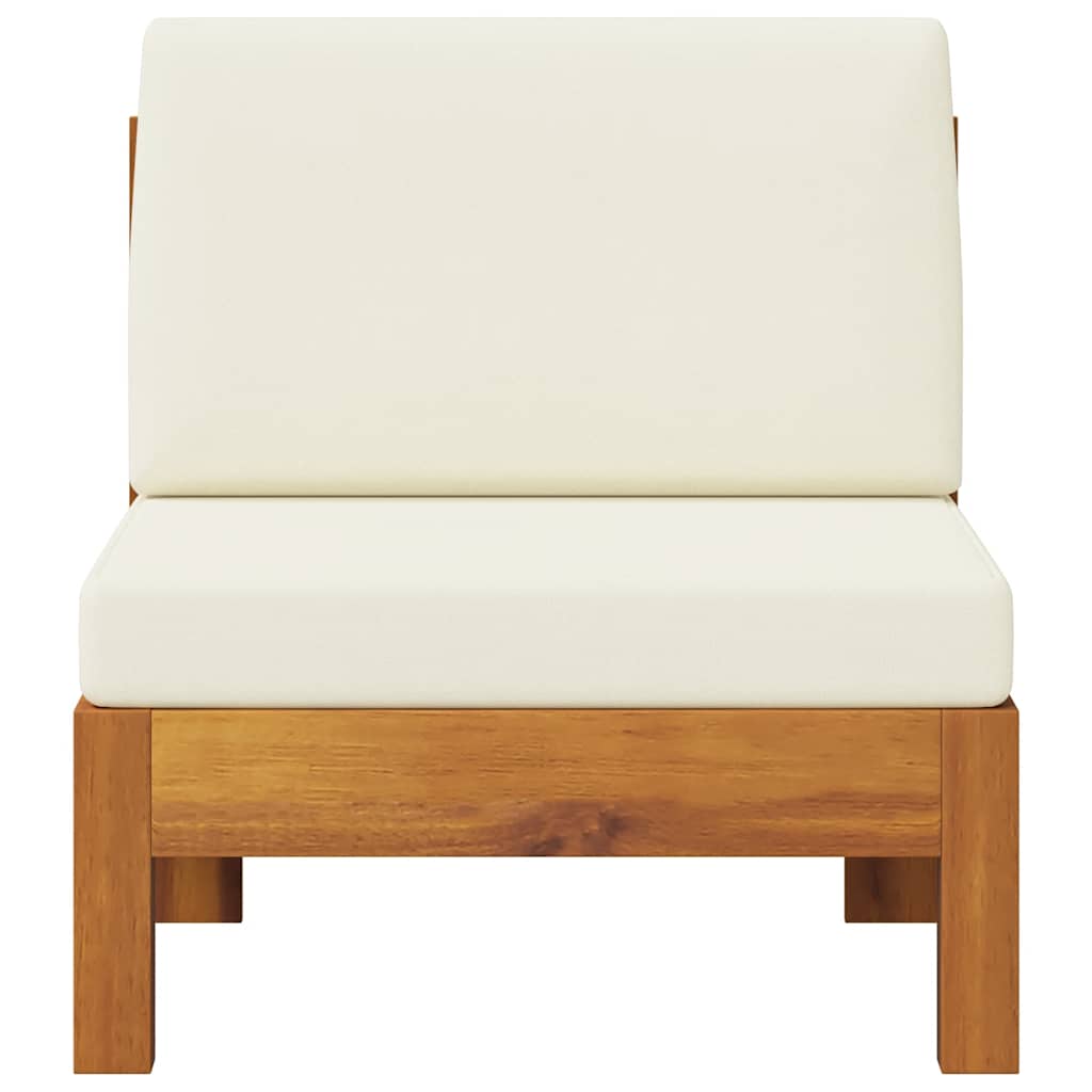 Thumbnail - vidaXL Mittelsofa mit Cremeweißen Kissen Massivholz Akazie