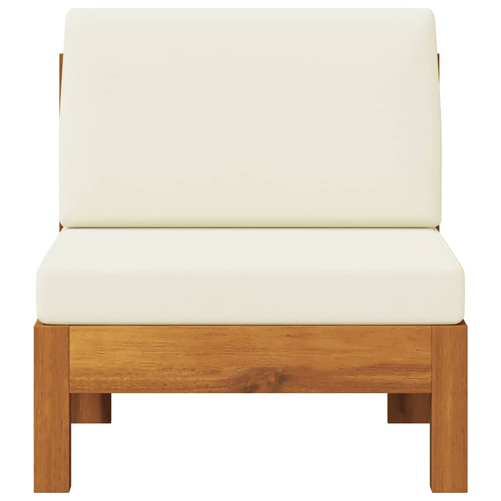 Thumbnail - vidaXL Mittelsofa mit Cremeweißen Kissen Massivholz Akazie