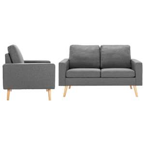 2dílná sedací souprava textil světle šedá - obrázek 1