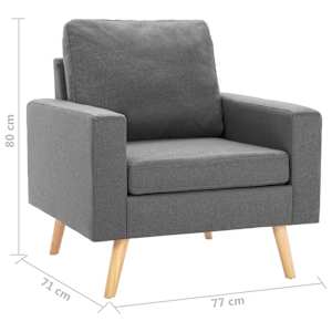2dílná sedací souprava textil světle šedá - obrázek 11