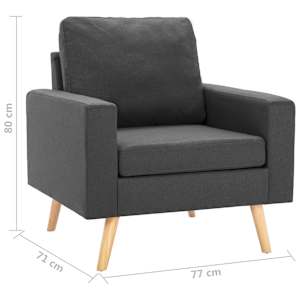 2dílná sedací souprava textil tmavě šedá - obrázek 11