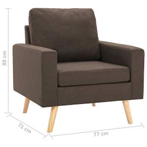 2dílná sedací souprava textil hnědá - obrázek 11