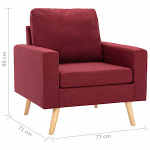2dílná sedací souprava textil vínová - obrázek 12
