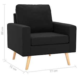 2dílná sedací souprava textil černá - obrázek 11