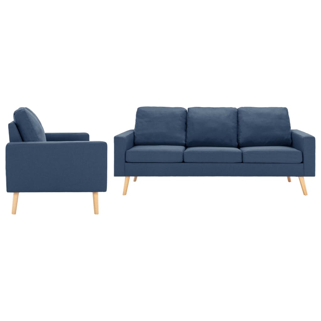 vidaXL Set de canapele, 2 piese, albastru, material textil albastru