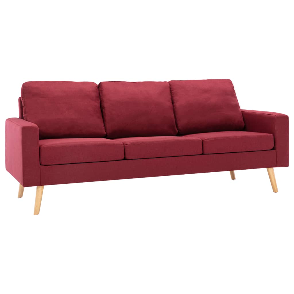 vidaXL 2-dijelni set sofa od tkanine crvena boja vina