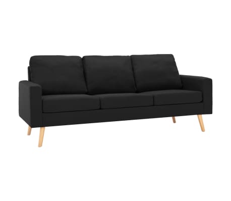 vidaXL Sofa Black Polyester 2-Seater Rectangular Scandinavian