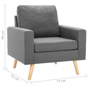 3dílná sedací souprava textil světle šedá - obrázek 15