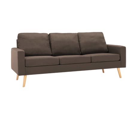 vidaXL 3-dijelni set sofa od tkanine smeđi