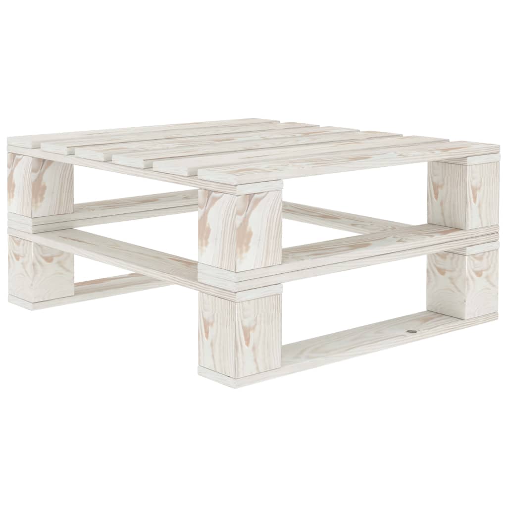 TopSellers-Wooden Pallet Table - Durable White Pinewood Outdoor Furniture