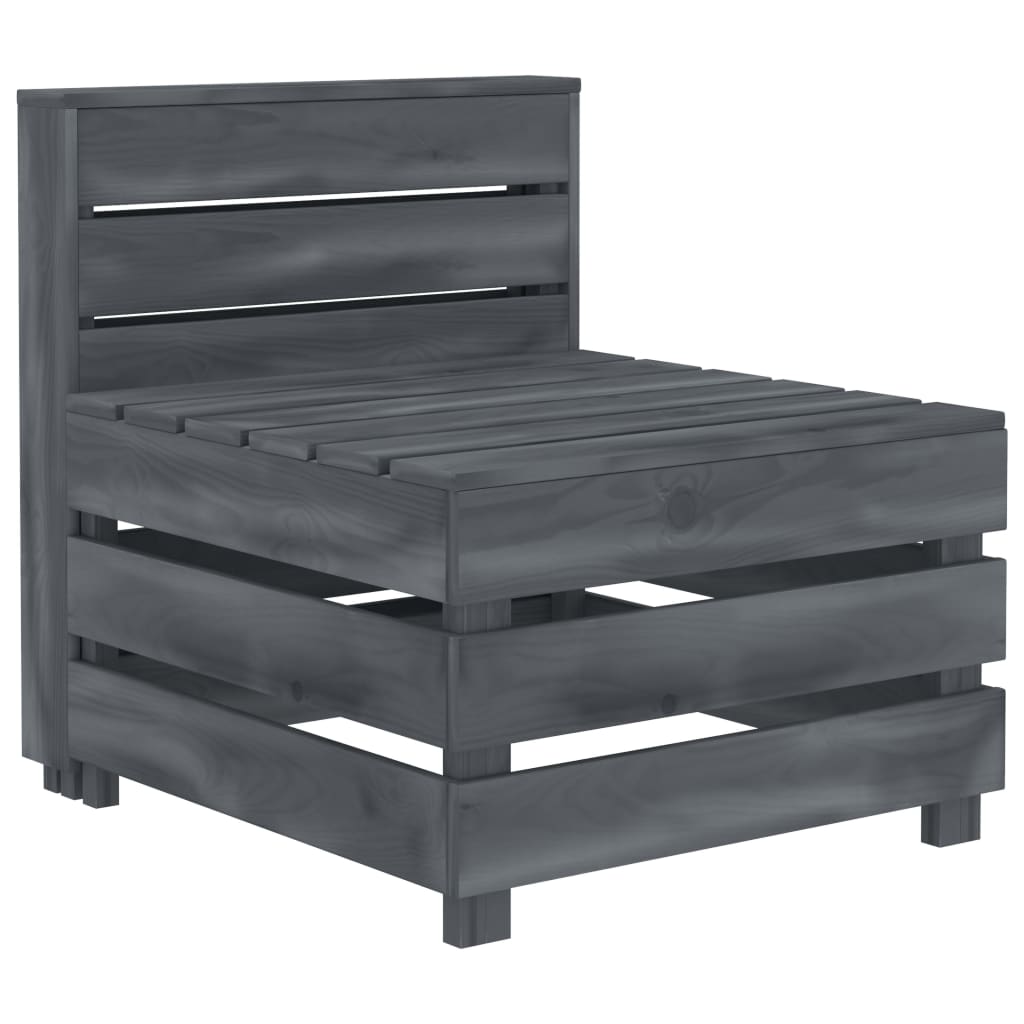 TopSellers-Garden Pallet Sofa Grey Pinewood - Rustic Indoor & Outdoor Charm