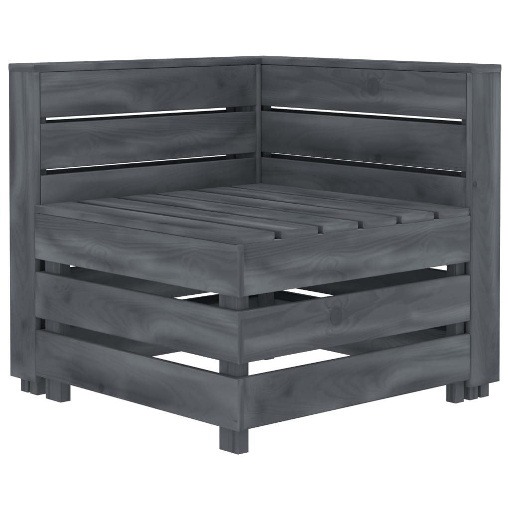 vidaXL Garden Pallet Corner Sofa Wood Grey