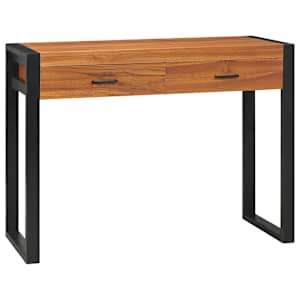 vidaXL laud 2 sahtliga, 100 x 40 x 75 cm, tiikpuu