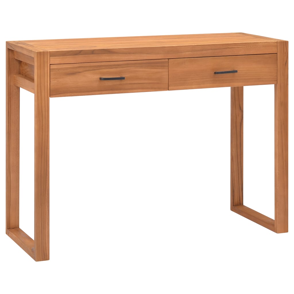Image of vidaXL Desk with 2 Drawers 100x40x75 cm Teak Wood