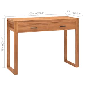Psací stůl se 2 zásuvkami 100 x 40 x 75 cm teakové dřevo - obrázek 9