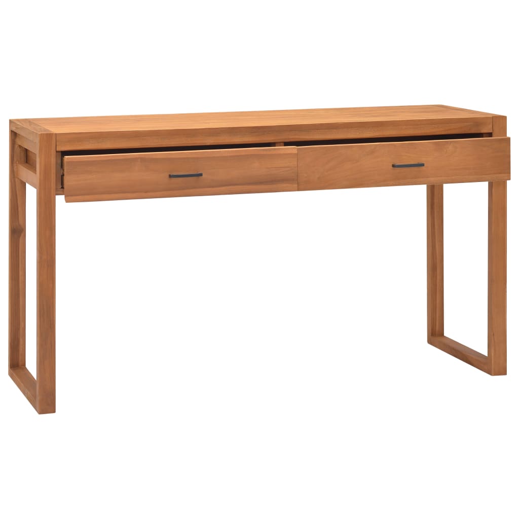 

vidaXL Bureau met 2 lades 140x40x75 cm gerecycled teakhout