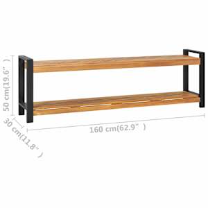 lavice s úložištěm Hnědá 160 x 30 x 50 cm Masivní teakové dřevo - obrázek 7