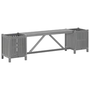 vidaXL aiapink 2 taimekastiga, 150 cm, toekas akaatsiapuit, hall