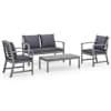 vidaXL 4-osaline aiadiivanikomplekt patjadega, akaatsiapuit