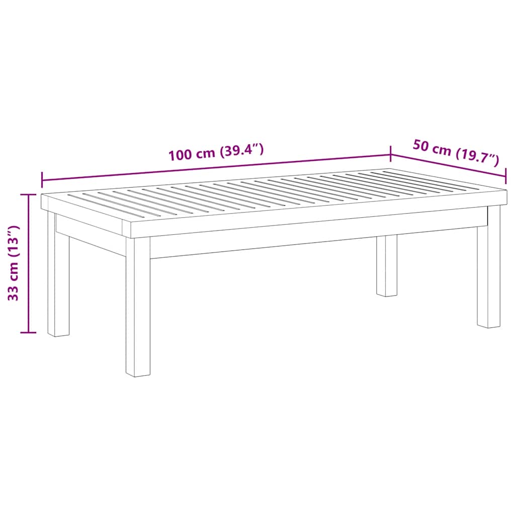 Table Basse 100x50x33 Cm Bois D'acacia Solide VidaXL 17 width=274