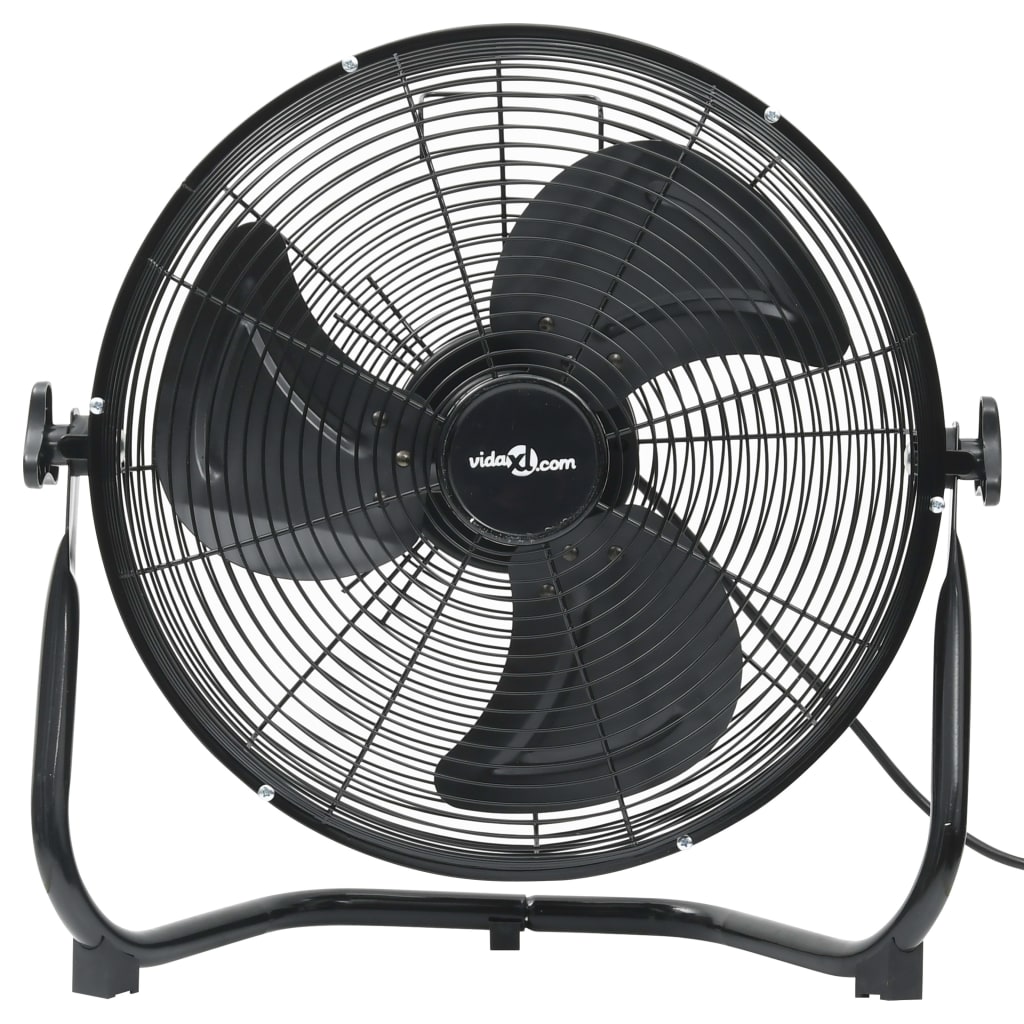 vidaXL Ventilateur de sol 3 vitesses 45 cm 60 W Noir