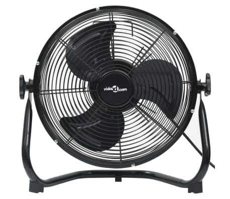 vidaXL grīdas ventilators ar 3 ātrumiem, 55 cm, 100 W, melns