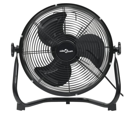 vidaXL grīdas ventilators ar 3 ātrumiem, 60 cm, 120 W, melns