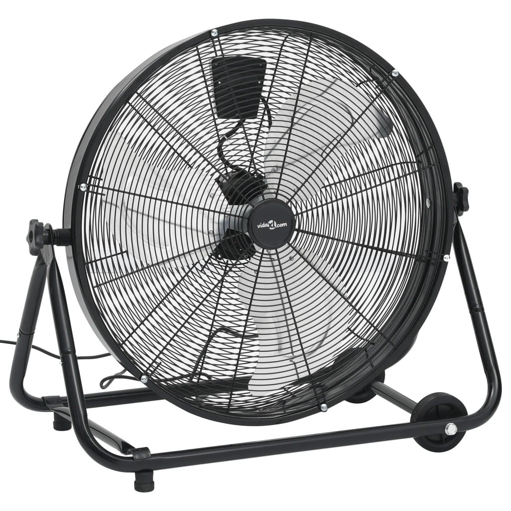 vidaXL Ventilator industrial cu tambur, negru, 60 cm, 180 W vidaXL