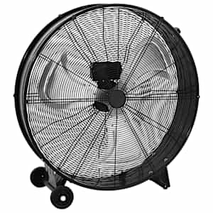 Průmyslový bubnový ventilátor 77 cm 187,7 W černý