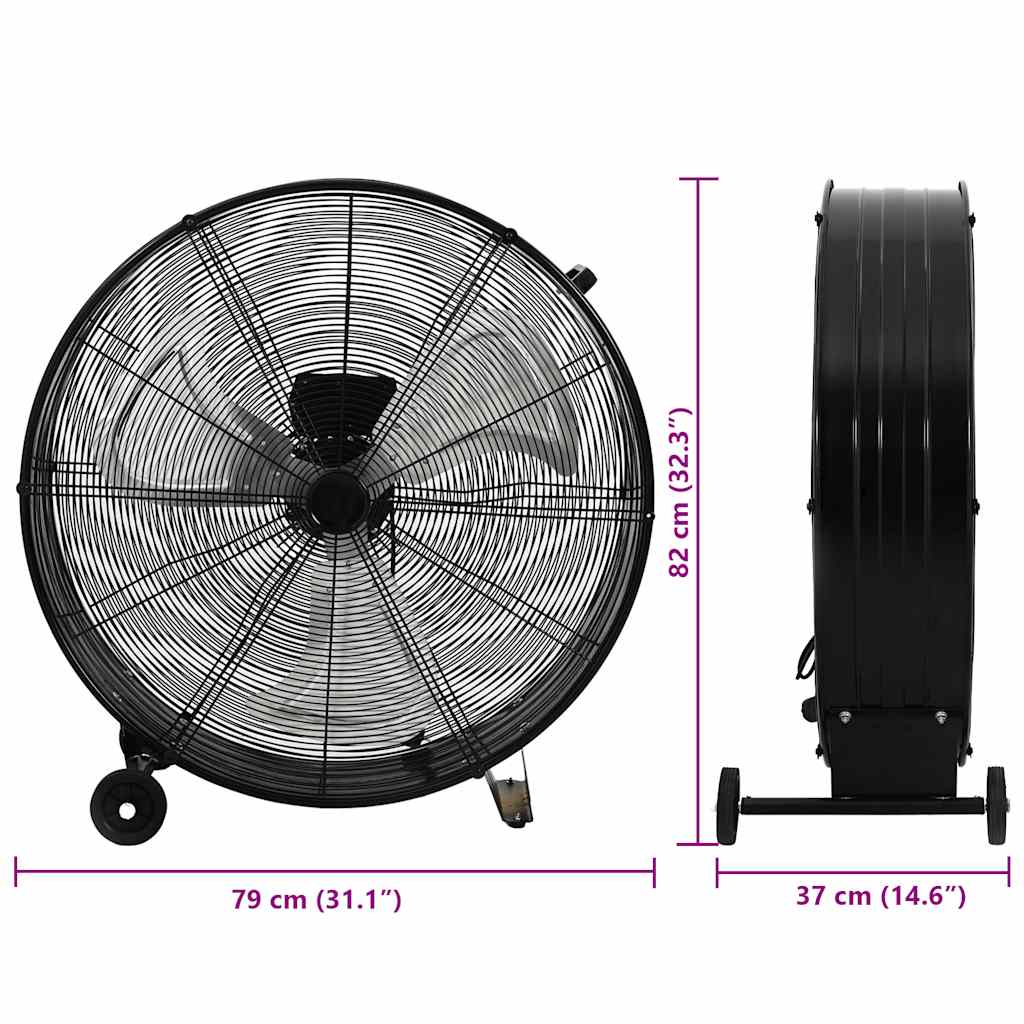 Trommelventilator industrieel 187,7 W 77 cm zwart image 9