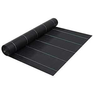 vidaXL umbrohumatt, must, 1 x 10 m, PP