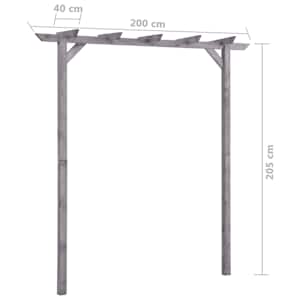 Zahradní pergola šedá 200 x 40 x 205 cm impregnovaná borovice - obrázek 5