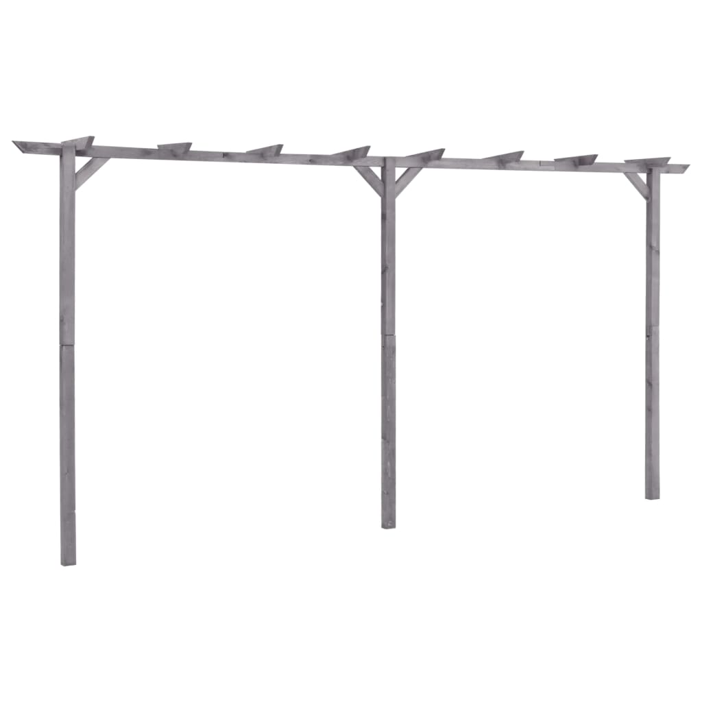 Puutarhan pergola harmaa 400x40x205 cm kyllästetty mänty