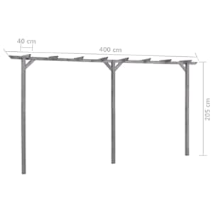 Zahradní pergola šedá 400 x 40 x 205 cm impregnovaná borovice - obrázek 5