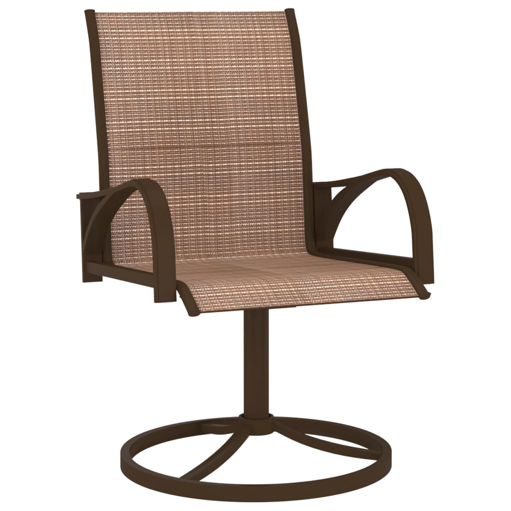 vidaXL Tuinstoelen draaibaar 2 st textileen en staal bruin afbeelding