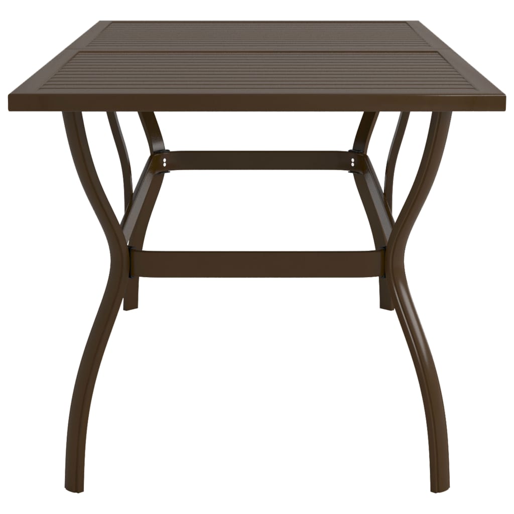  Záhradný stôl hnedý 140x80x72 cm oceľ