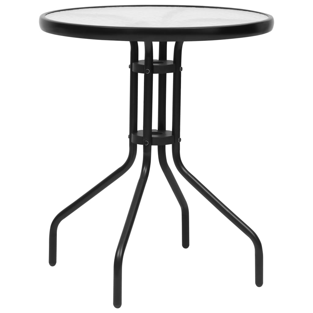 Photos - Garden Furniture VidaXL Patio Table Black Ã23.6"x27.6" Steel 