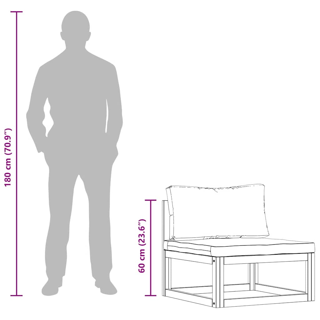 3-delige Loungeset met crèmekleurige kussens massief acaciahout image 13