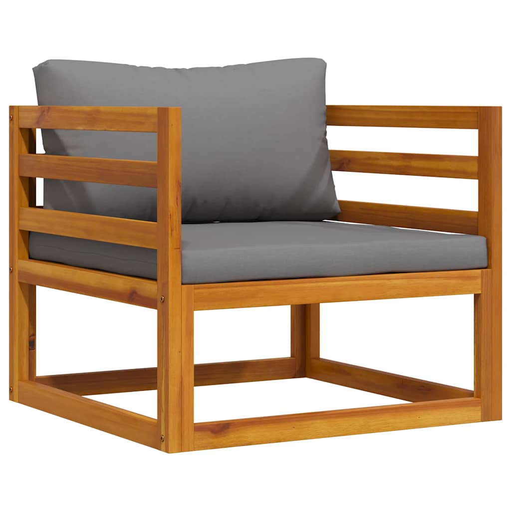 Thumbnail - vidaXL Gartenstuhl mit Dunkelgrauen Auflagen Massivholz Akazie