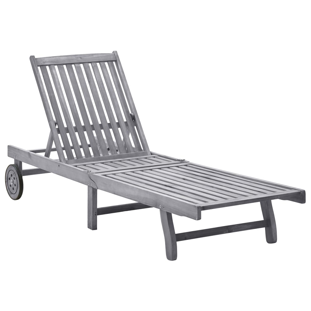 Image of vidaXL Sun Lounger Solid Acacia Wood