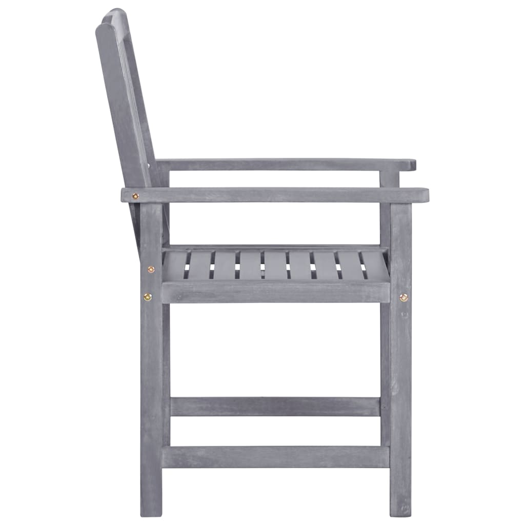 vidaXL Director's Chairs 4 pcs Solid Acacia Wood Gray