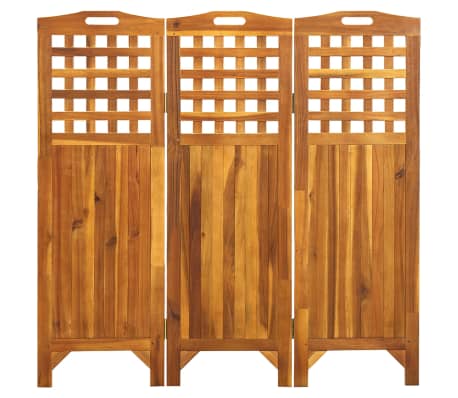 vidaXL Διαχωριστικό Δωματίου 3 Πάνελ 121x2x120 εκ. Μασίφ Ξύλο Ακακίας