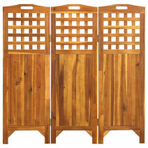 vidaXL Διαχωριστικό Δωματίου 3 Πάνελ 121x2x120 εκ. Μασίφ Ξύλο Ακακίας