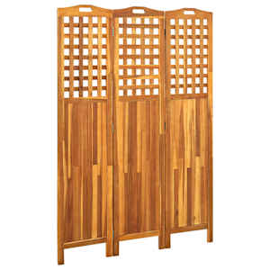 vidaXL 3 paneeliga sirm, 121 x 2 x 170 cm, akaatsiapuit