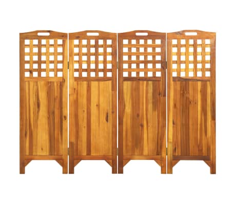 vidaXL Διαχωριστικό Δωματίου 4 Πάνελ 161x2x120 εκ. Μασίφ Ξύλο Ακακίας