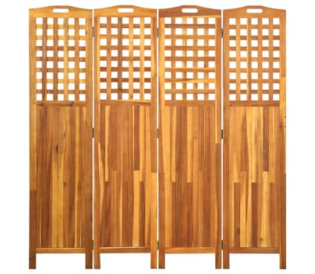 vidaXL 4-teiliger Raumteiler 161x2x170 cm Akazie Massivholz