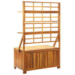 Úložný box s treláží 99 x 55 x 160 cm masivní akáciové dřevo - obrázek 5
