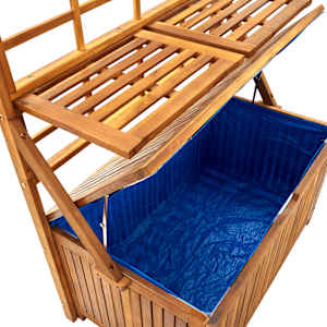 Úložný box s treláží 99 x 55 x 160 cm masivní akáciové dřevo - obrázek 7