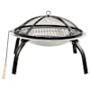vidaXL kaks &uuml;hes tulease ja grill, 56 x 56 x 49 cm, roostevaba teras